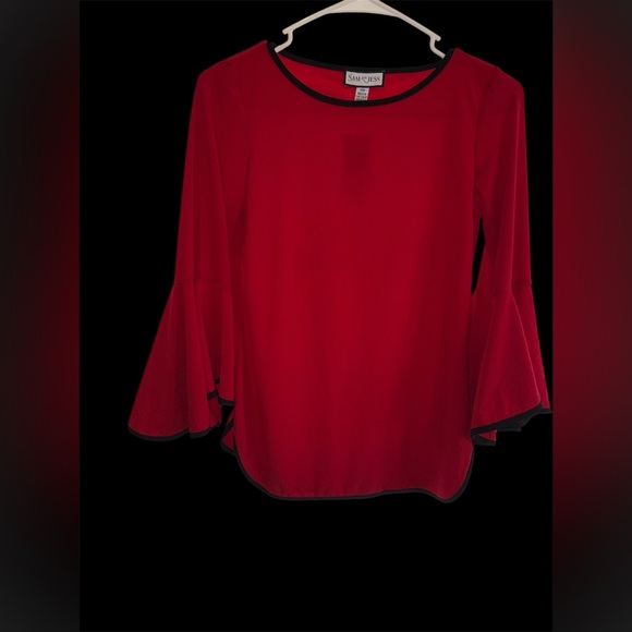 sam and jess Tops - Sam and Jess- Red 3/4 Bell Sleeve Blouse